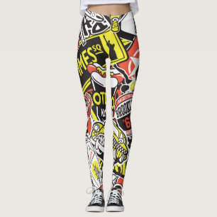 Leggings Urbano de Nueva York: retazos pegatinas.