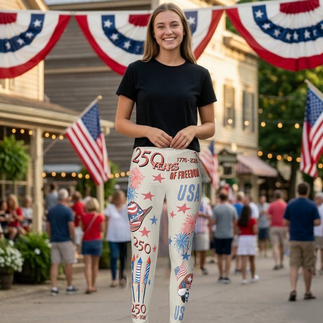 Leggings USA 250th Anniversary Patriotic Gnome (USA 250th Anniversary Patriotic Gnome Leggings)