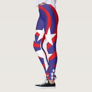 Leggings USA FLAG VERS AMERIKCA STARS By Masanser Pixelat
