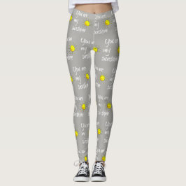 Leggings usted es mi sol (el texto blanco en gris)