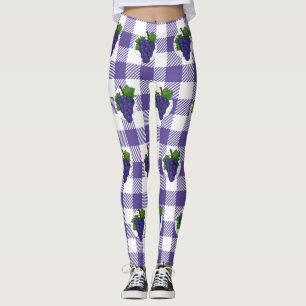 Leggings Uvas sobre la pasta de violeta blanca