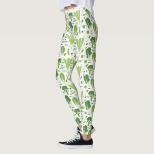 Leggings ¡Va el verde! ¡Verde frondoso! Veggies felices d