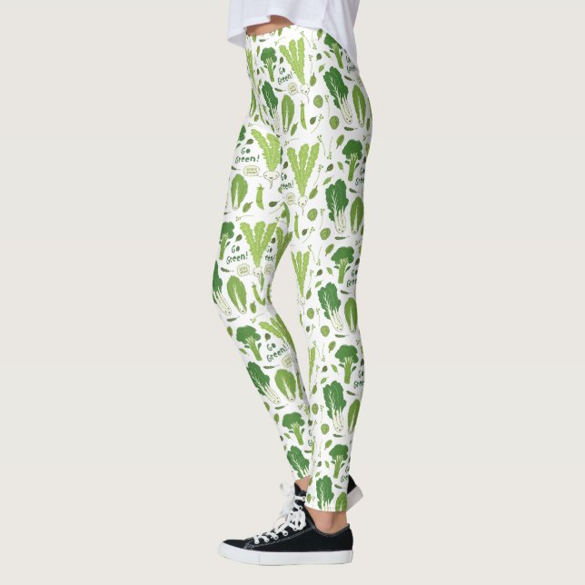 Leggings ¡Va el verde! ¡Verde frondoso! Veggies felices del (Izquierda)
