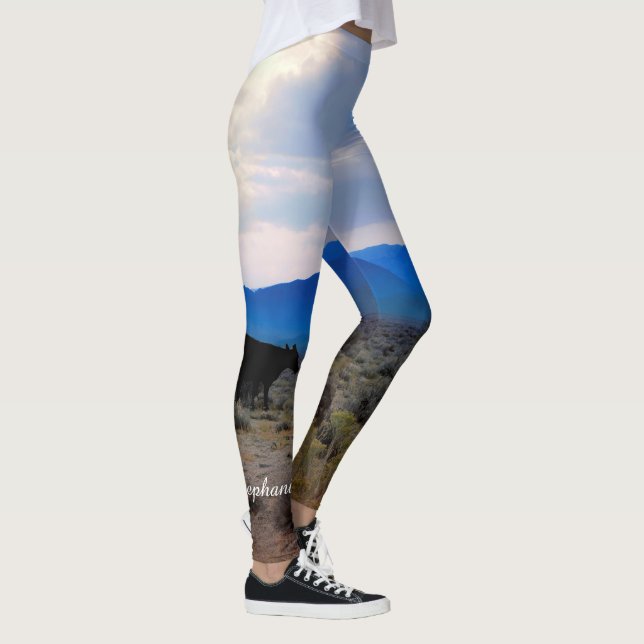 Leggings Vaca con nubes de tormenta con nombre personalizad (Derecha)