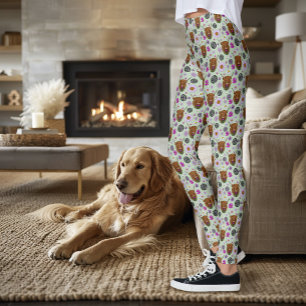 Leggings Vaca Escocesa de las Tierras Altas Flor de Cardo C