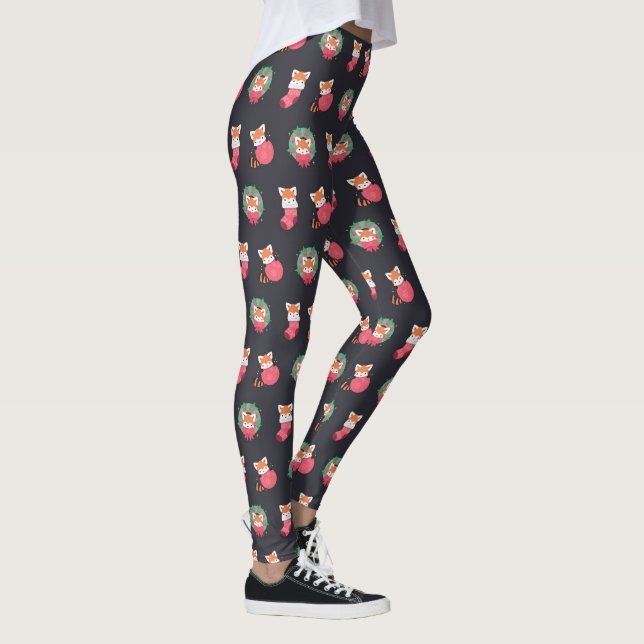 Leggings Vacaciones de árbol de Navidad lindo Yule Año Nuev (Derecha)