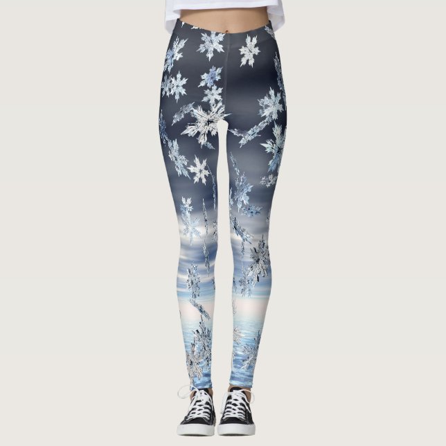 Leggings Vacaciones de invierno con copos de nieve (Anverso)