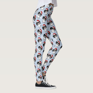 Leggings Vacaciones de perros de Navidades de Piebald Dachs