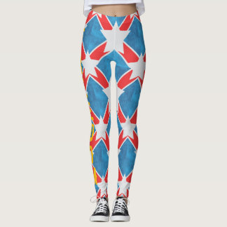 Leggings Vacaciones de verano patrióticas de la familia ame