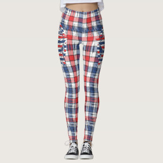 Leggings Vacaciones de verano patrióticas de la familia ame