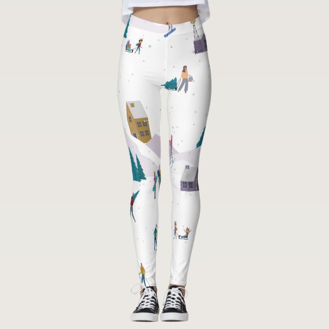 Leggings Vacaciones en los Alpes de Invierno: gente activa  (Anverso)