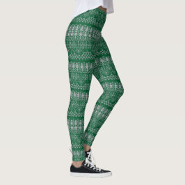 Leggings Vacaciones grises verdes de plata verde navidades 