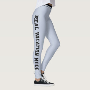 Leggings Vacaciones Personalizadas Clásico Azul Polvo Negro