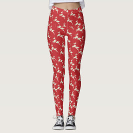 Leggings Vacaciones rojas de renos coloridos navidades