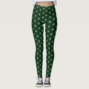 Leggings Vacaciones verdes Relieve metalizado dorado modern