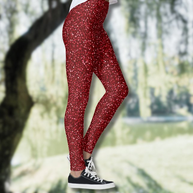 Leggings Valentine Classic Trendy Red Glitter (Subido por el creador)