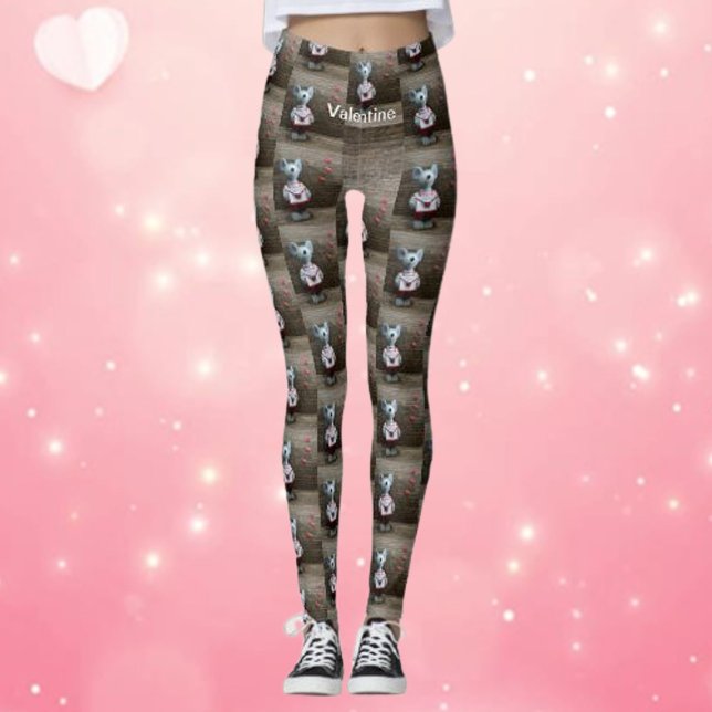 Leggings Valentine Mouse Hearts Country Rustic Wood Trendy (Subido por el creador)