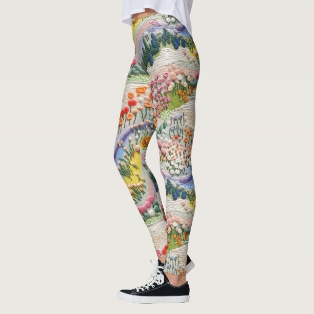 Leggings Valle bordado en piernas de primavera - lindo (Izquierda)