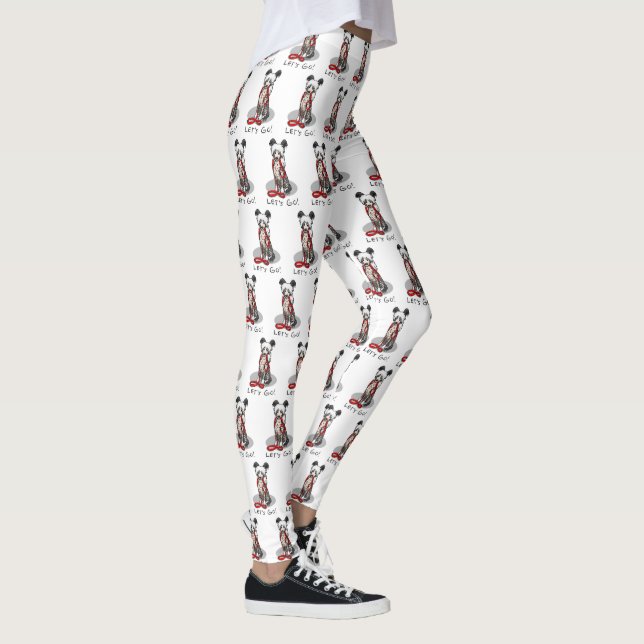 Leggings ¡Vamos! Pasear al perro crestado chino (hl blk wh  (Derecha)
