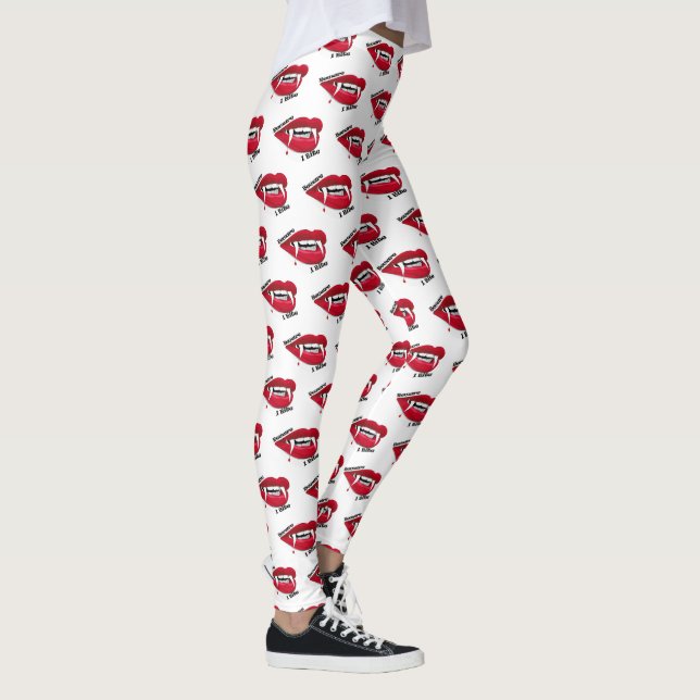 Leggings Vampiro a veces me muerde la leyenda de Halloween  (Derecha)