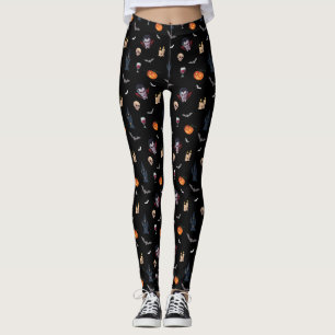 Leggings 🦇 Vampiro Leguas góticas de Halloween 🎃 🖤 Negro