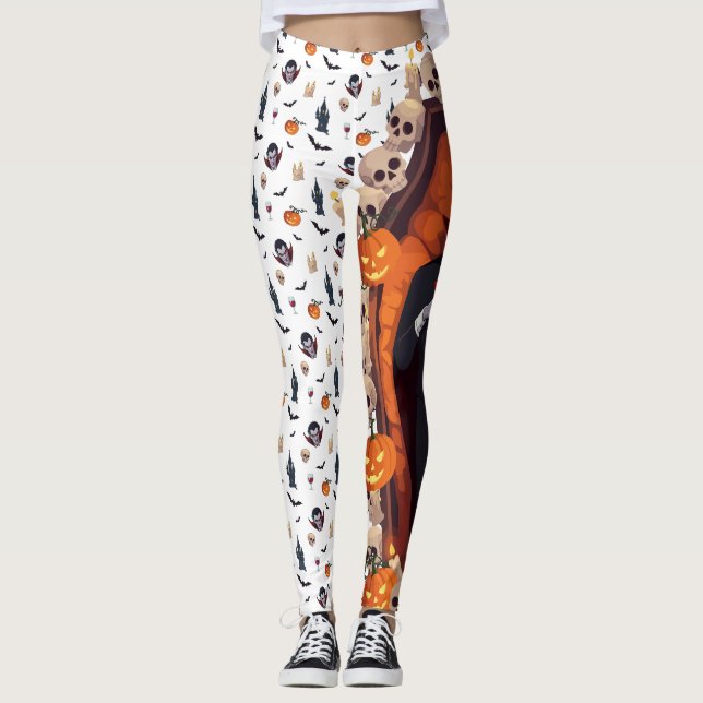 Leggings 🦇 Vampiro Leyendas góticas de Halloween 🎃 🖤 bla (Anverso)