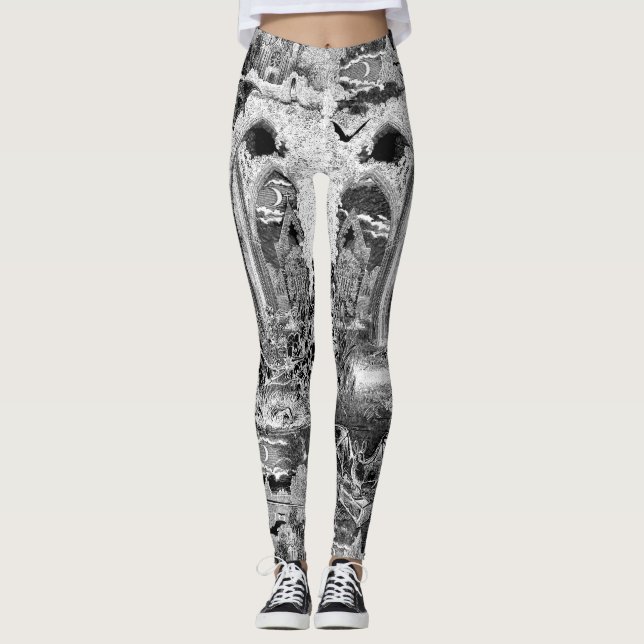 Leggings Vampiros góticos originales Crypt Graves Bats Skul (Anverso)