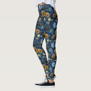 Leggings Van Gogh girasoles y noche estrellada