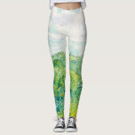 Leggings Van Gogh Green Trieat Fields Auvers. Impresionista<br><div class="desc">Las leggings de Van Gogh "Campos verdes de trigo,  Auvers". Verdor Arte impresionista.</div>