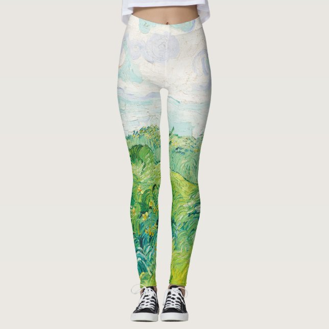 Leggings Van Gogh Green Trieat Fields Auvers. Impresionista (Anverso)