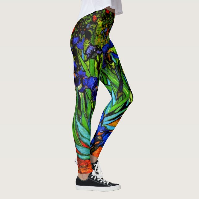 Leggings Van Gogh - Lirios, pintura floral, (Derecha)