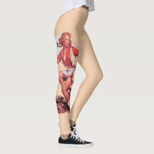 Leggings Vaquera del vintage con el Rótulo de la silla de