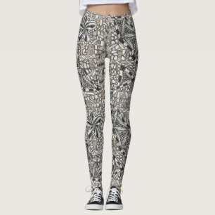 Leggings variación zen en blanco y negro