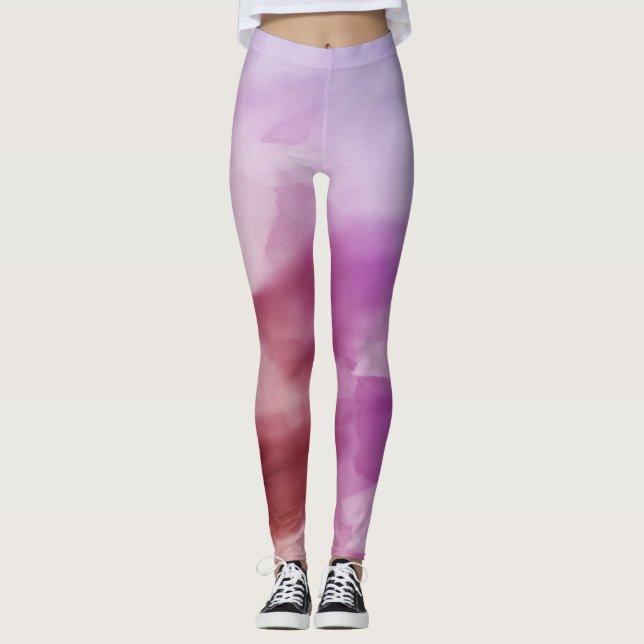 Leggings Variaciones de morado en acuarela (Anverso)