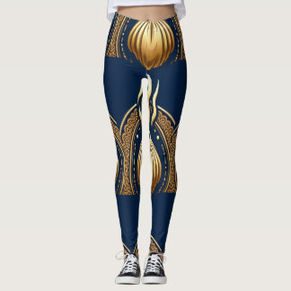 Leggings vector de arte abstracto dorado
