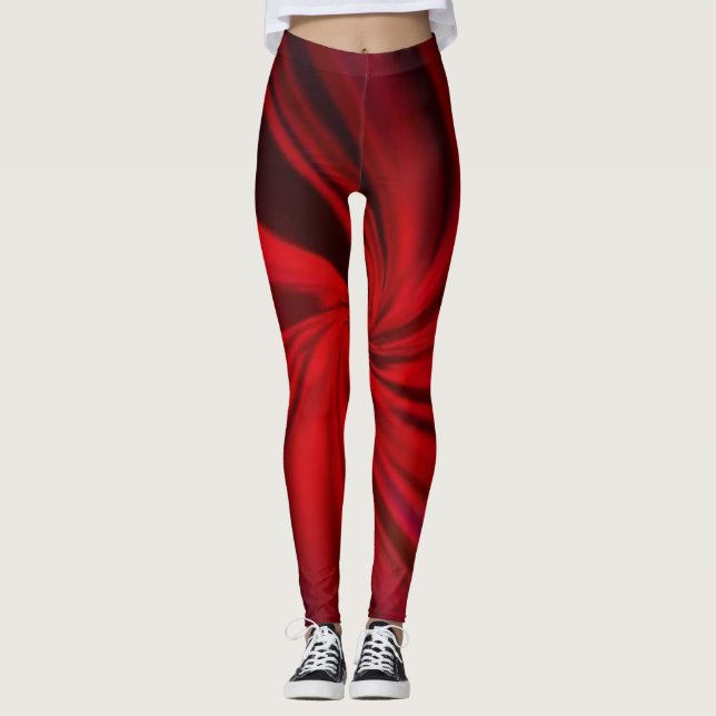 Leggings Vector Rojo Oscuro Abstracto Leyendas de textura B (Anverso)