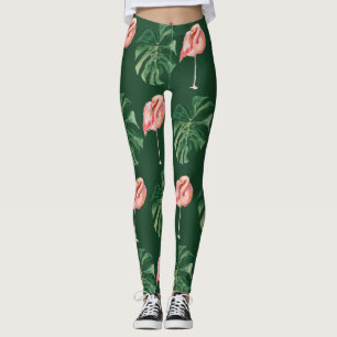 Leggings Vegetación Flamingo Tropical y Mujeres de hoja de