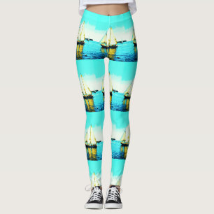 Leggings veleros en azul