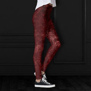 Leggings Velvety Henna Damask   Grunge con angustia roja