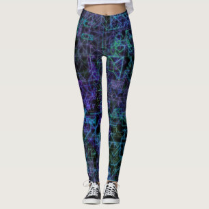 Leggings venas cibernéticas, en azul y verde: