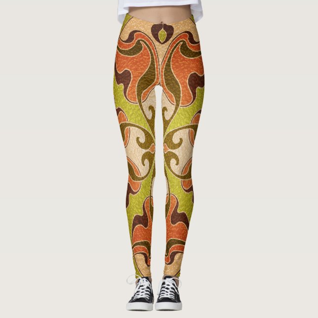Leggings Ventana de vidrio manchado de estilo moderno (Anverso)