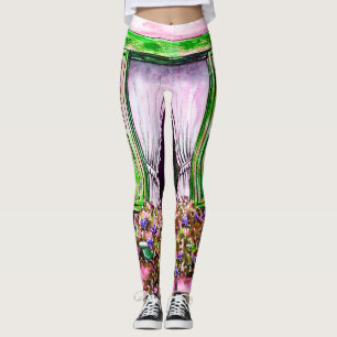 Leggings Ventanas Rústicas: Provancia de esbozo de acuarela