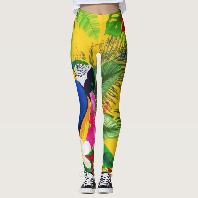 Leggings Verano Bloom Tropical Toucan Deja Acuarela (Anverso)