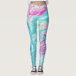 Leggings Verano de arrecife de coral del Mar Caribe Tropica