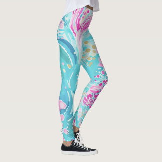 Leggings Verano de arrecife de coral del Mar Caribe Tropica