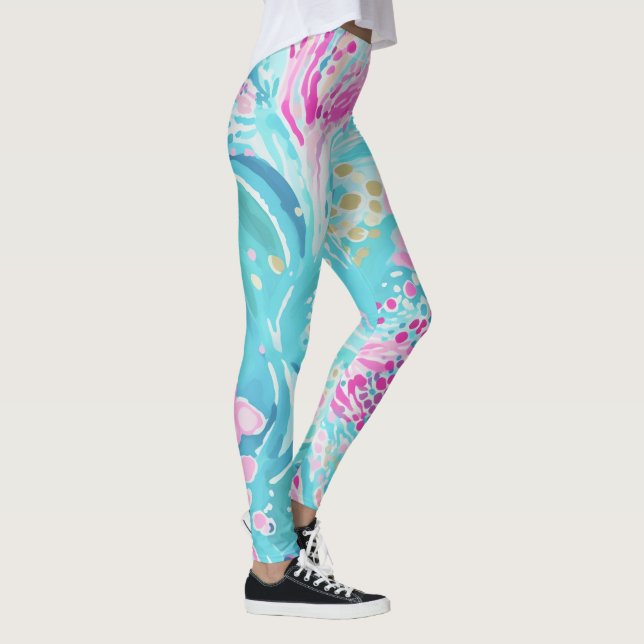 Leggings Verano de arrecife de coral del Mar Caribe Tropica (Derecha)