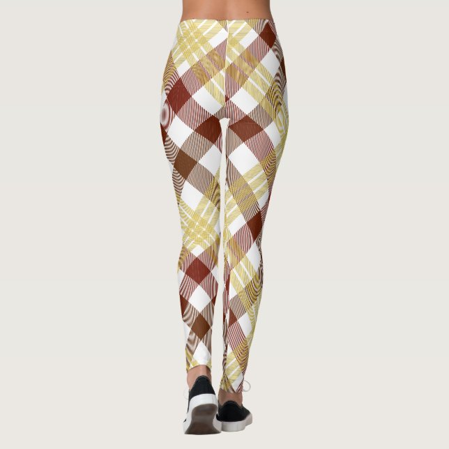 Leggings Verano de las mujeres Gingham comprobó ropa de plá (Reverso)
