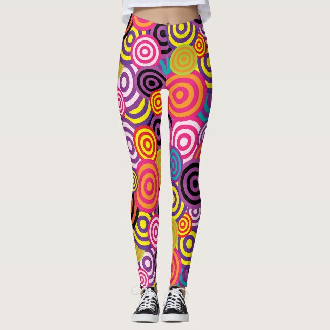 Leggings Verano de moda con espirales psicodélicas (Anverso)