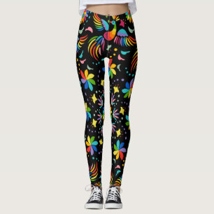 Leggings Verano De Patrón Floral Y Glamuroso Sin Marea