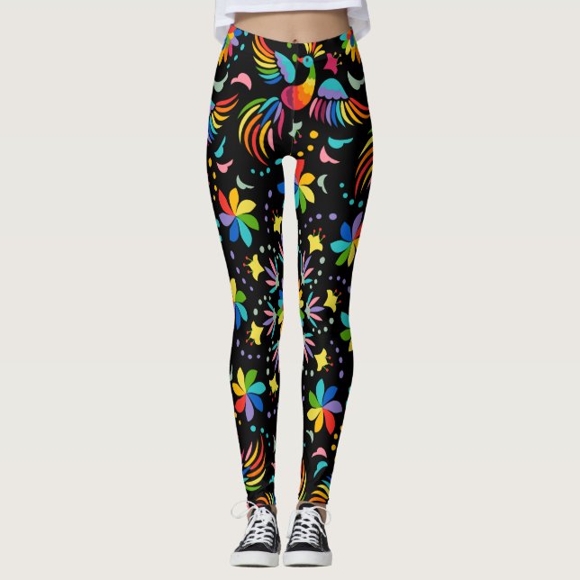 Leggings Verano De Patrón Floral Y Glamuroso Sin Marea (Anverso)